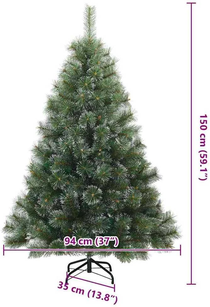 Dirbtinė Kalėdų eglutė su 150 LED Žalia 150 cm PE ir PVC