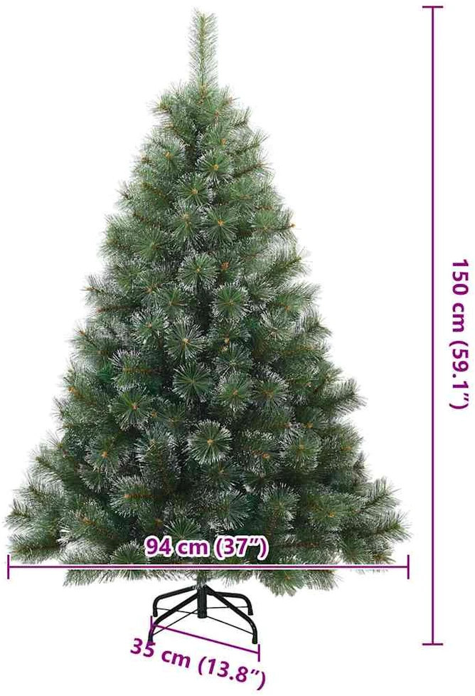 Dirbtinė Kalėdų eglutė su 150 LED Žalia 150 cm PE ir PVC