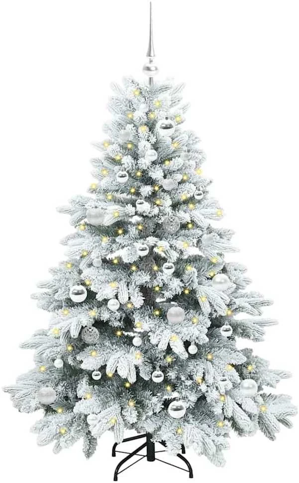 Dirbtinė Kalėdų eglutė su 150 LED Balta 150 cm PE ir PVC