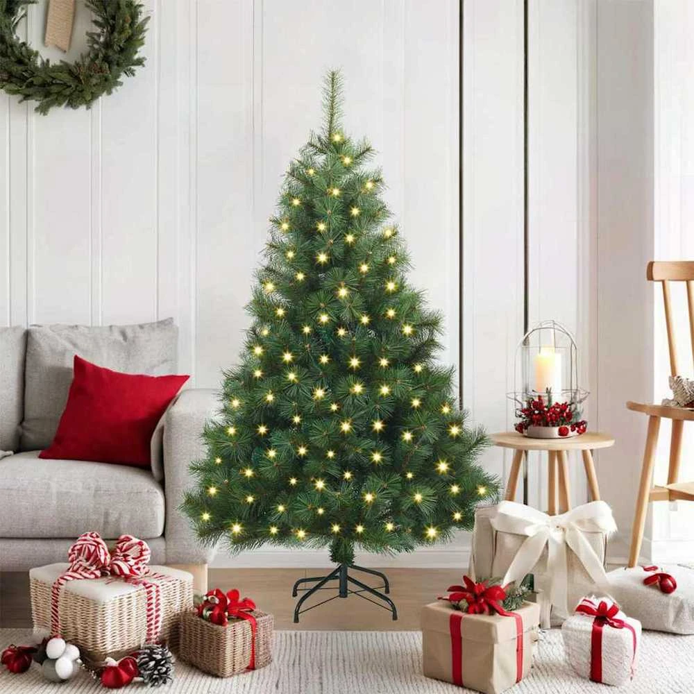 Dirbtinė Kalėdų eglutė su 150 LED Žalia 120 cm PE ir PVC