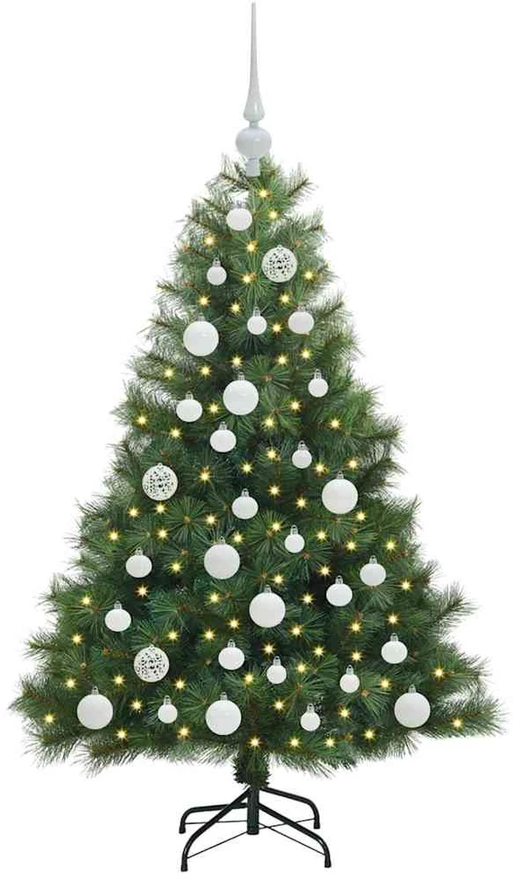 Dirbtinė Kalėdų eglutė su 150 LED Žalia 120 cm PE ir PVC