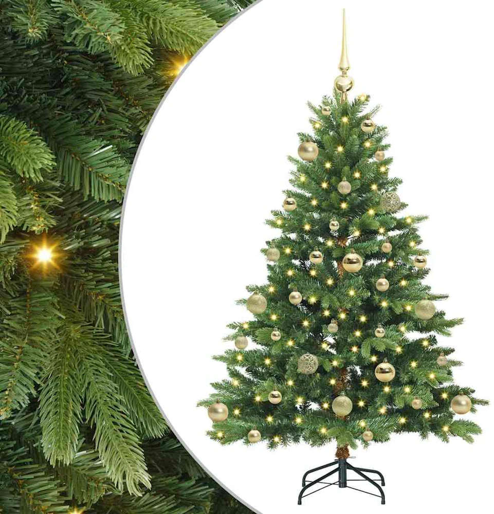 Dirbtinė Kalėdų eglutė su 150 LED Žalia 120 cm PE ir PVC