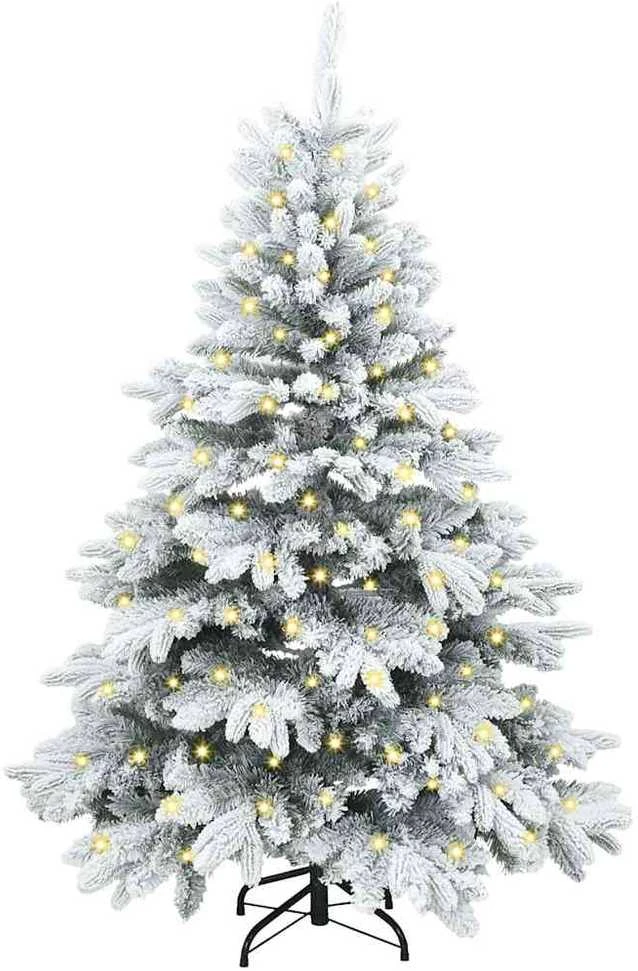 Dirbtinė Kalėdų eglutė su 150 LED Balta 120 cm PE ir PVC