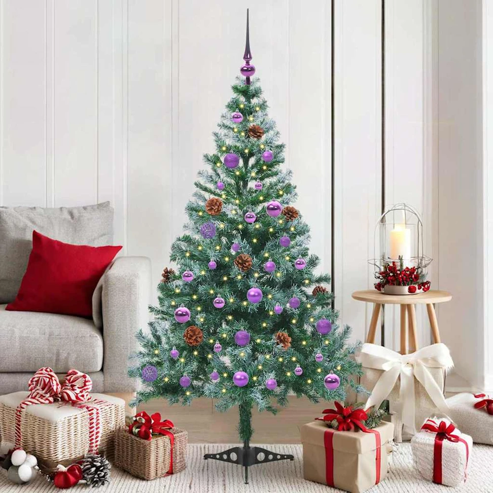Dirbtinė Kalėdų eglutė su 150 LED Žalia 150 cm PVC ir plienas