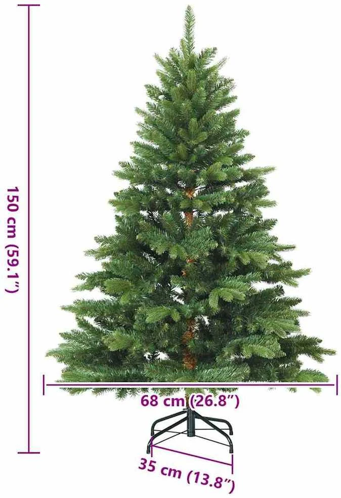Dirbtinė Kalėdų eglutė su 150 LED Žalia 150 cm PE ir PVC
