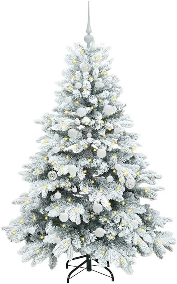 Dirbtinė Kalėdų eglutė su 150 LED Balta 150 cm PE ir PVC
