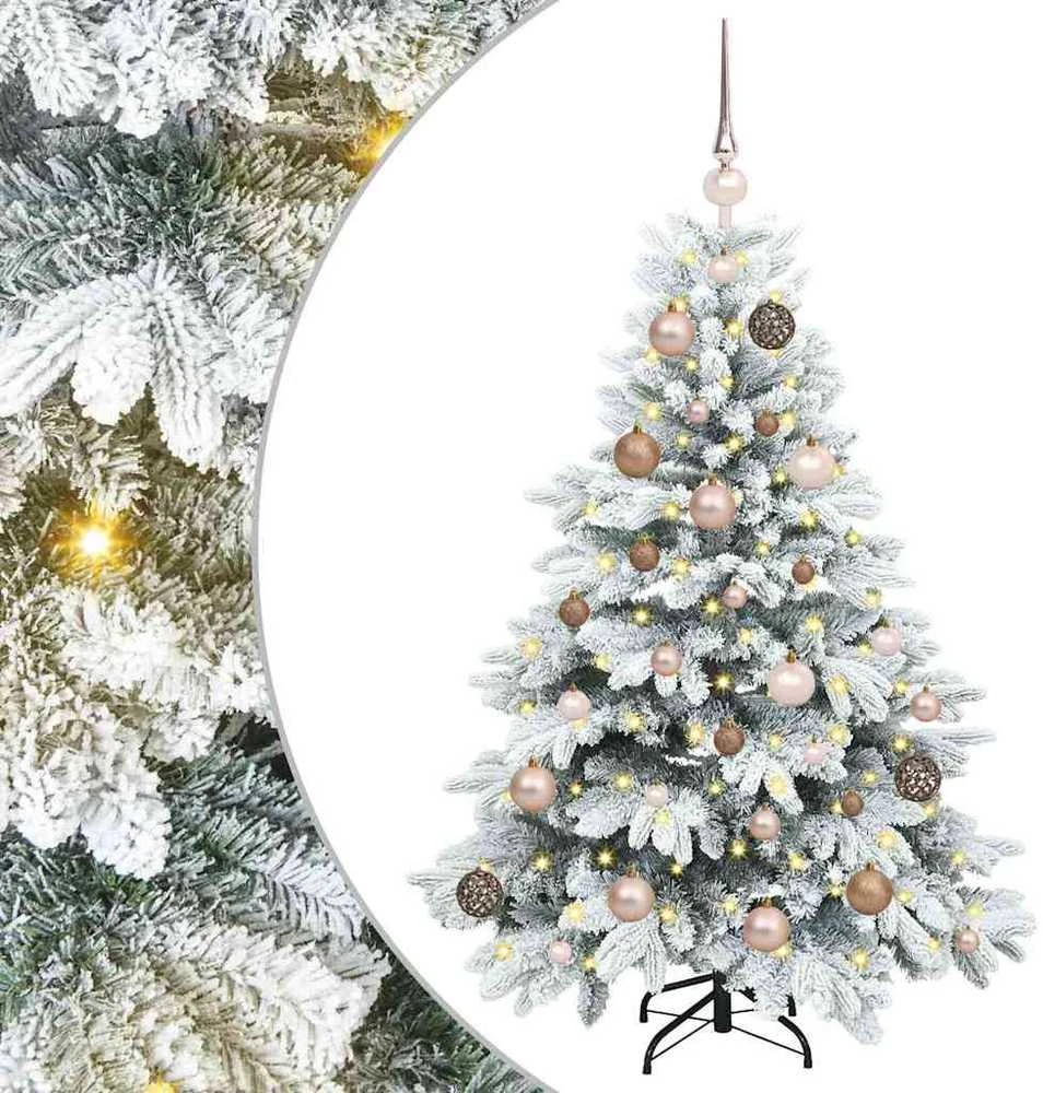 Dirbtinė Kalėdų eglutė su 150 LED Balta 120 cm PE ir PVC