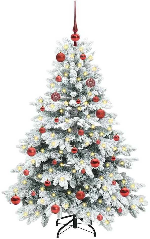 Dirbtinė Kalėdų eglutė su 150 LED Balta 150 cm PE ir PVC