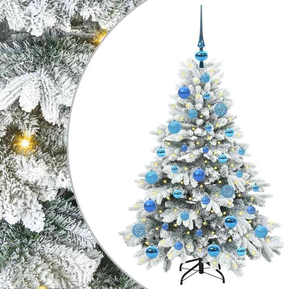 Dirbtinė Kalėdų eglutė su 150 LED Balta 120 cm PE ir PVC