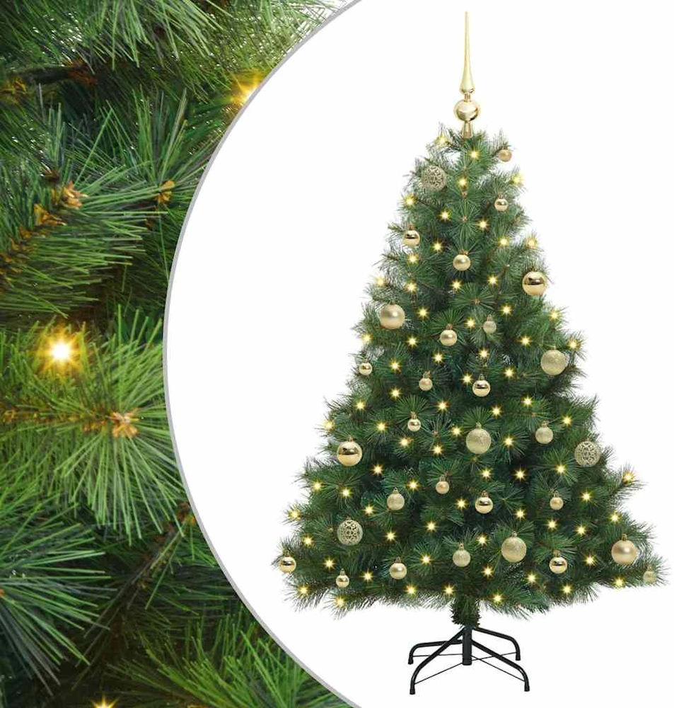 Dirbtinė Kalėdų eglutė su 150 LED Žalia 120 cm PE ir PVC