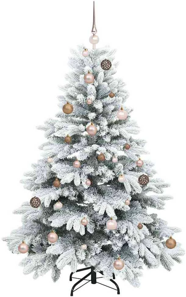 Dirbtinė Kalėdų eglutė su 150 LED Balta 150 cm PE ir PVC