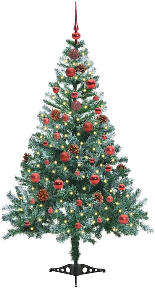 Dirbtinė Kalėdų eglutė su 150 LED Žalia 150 cm PVC ir plienas