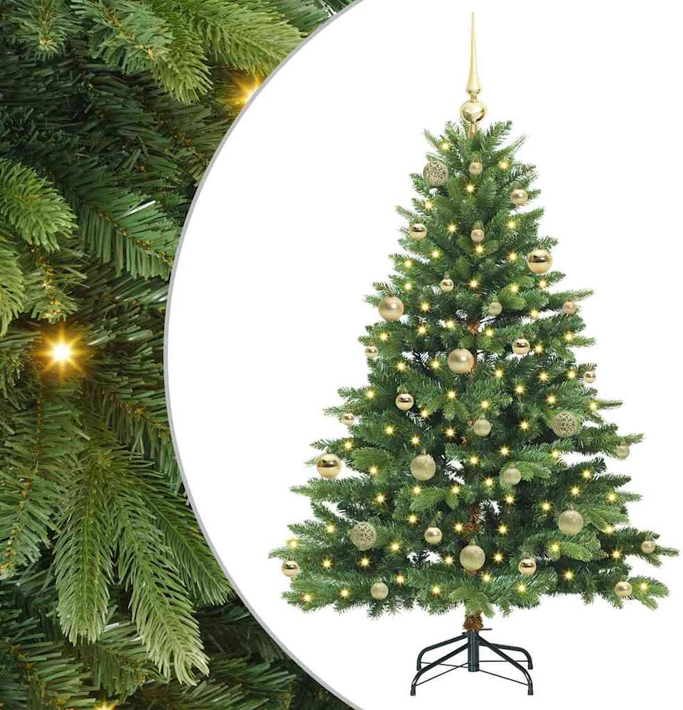 Dirbtinė Kalėdų eglutė su 150 LED Žalia 150 cm PE ir PVC