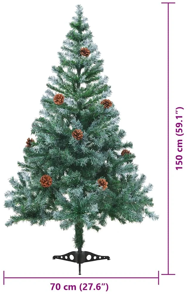 Dirbtinė Kalėdų eglutė su 150 LED Žalia 150 cm PVC ir plienas