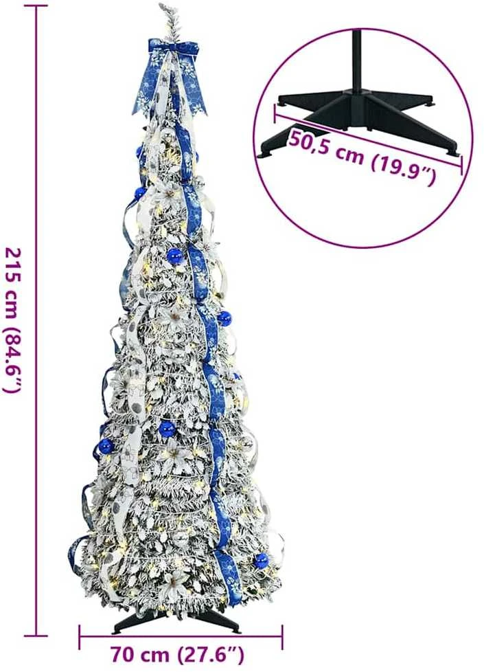 Dirbtinė Kalėdų eglutė Balta 210 cm PVC