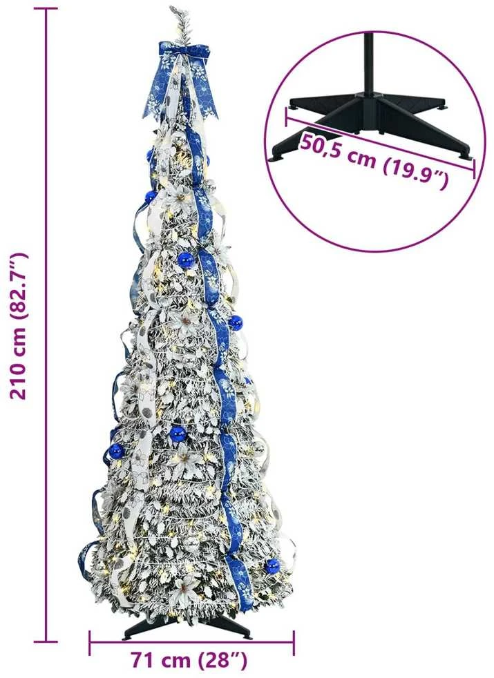 Dirbtinė Kalėdų eglutė Balta 210 cm PVC