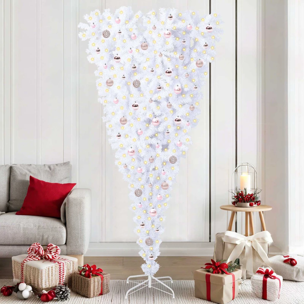 Dirbtinė Kalėdų eglutė su 300 LED Balta 210 cm PVC ir plienas