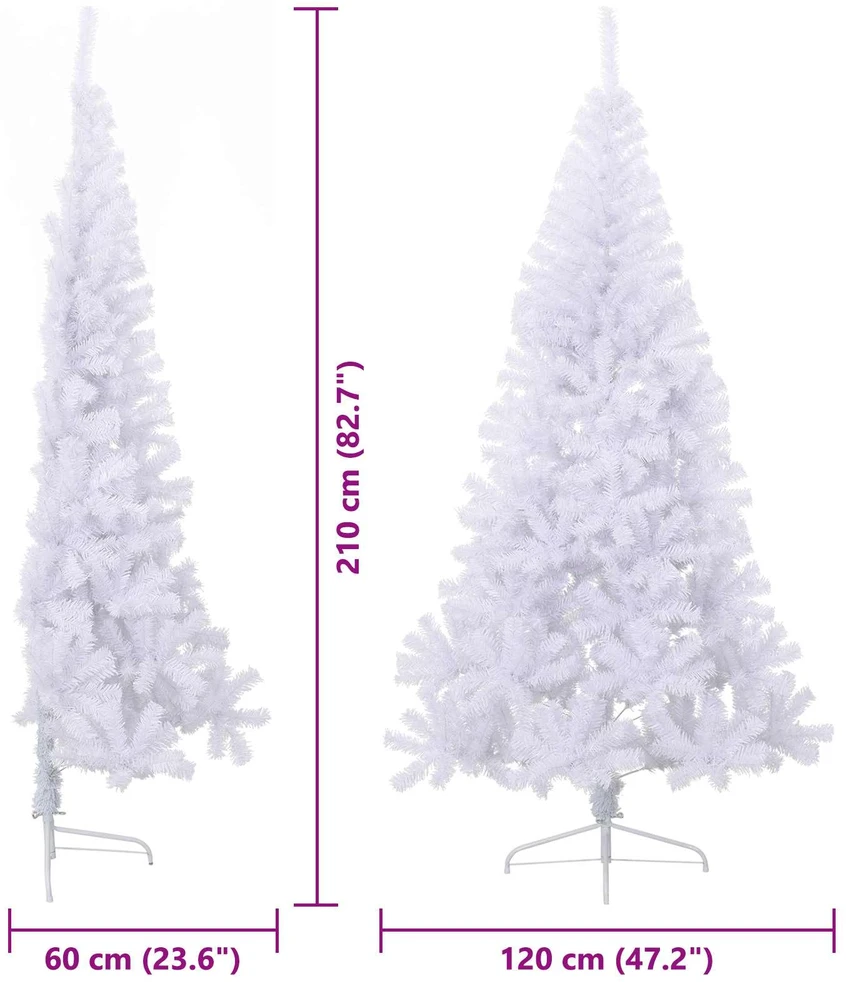 Dirbtinė Kalėdų eglutė su 300 LED Balta 210 cm PVC ir Plienas