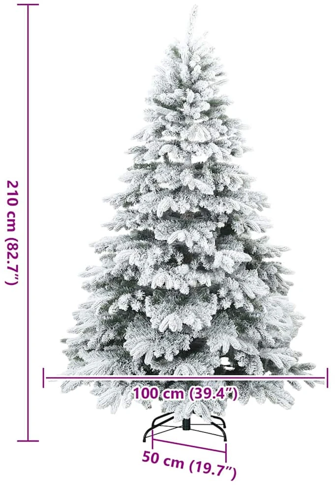 Dirbtinė Kalėdų eglutė su 300 LED Balta 210 cm PE ir PVC