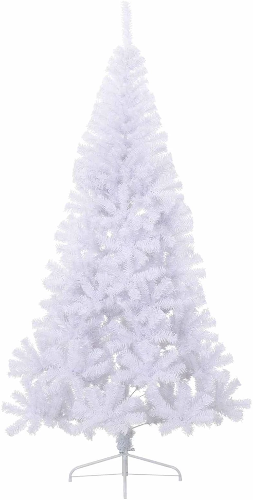 Dirbtinė Kalėdų eglutė su 300 LED Balta 210 cm PVC ir Plienas
