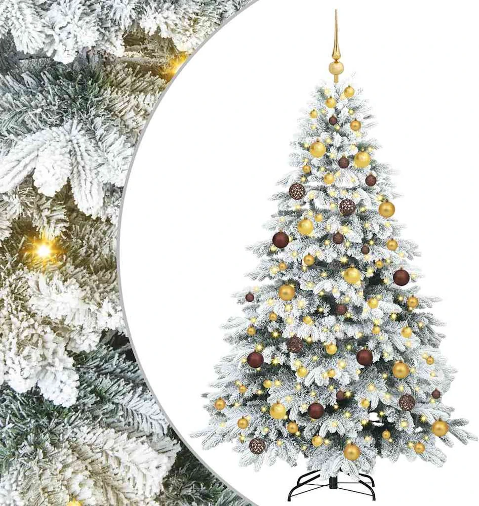 Dirbtinė Kalėdų eglutė su 300 LED Balta 180 cm PE ir PVC