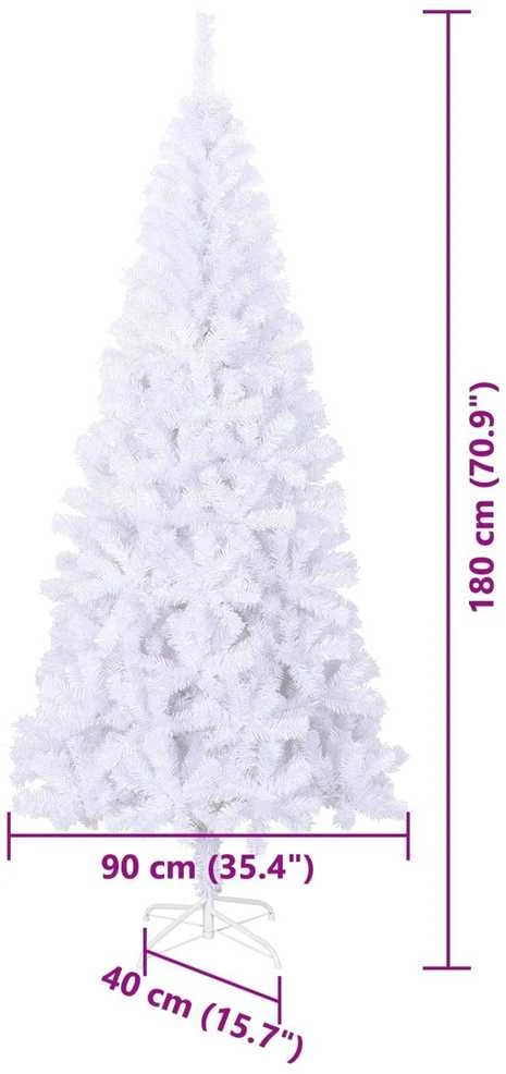 Dirbtinė Kalėdų eglutė su 300 LED Balta 180 cm PVC ir Plienas
