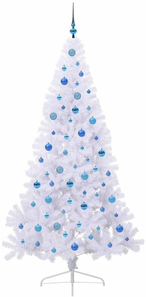 Dirbtinė Kalėdų eglutė su 300 LED Balta 210 cm PVC ir Plienas
