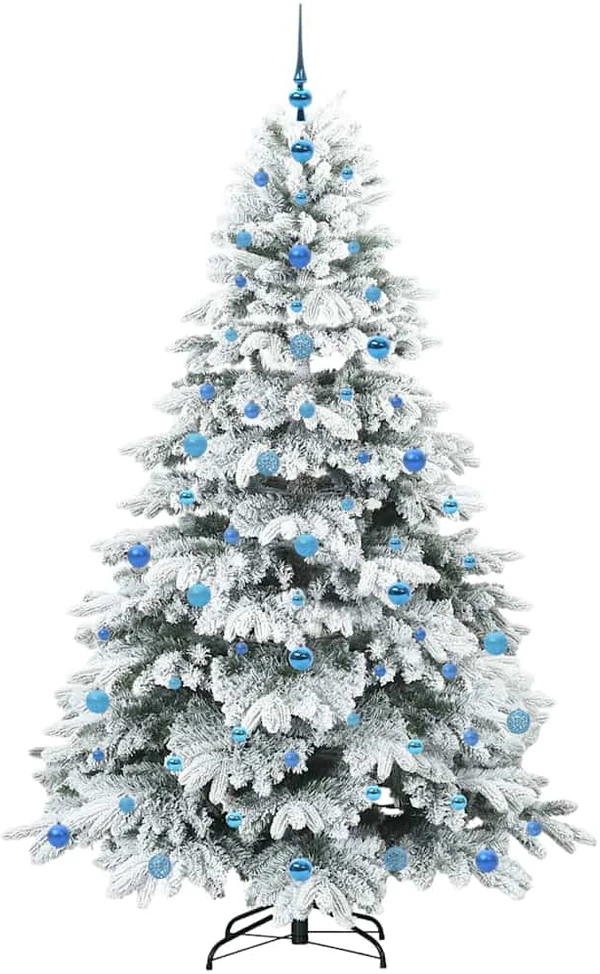 Dirbtinė Kalėdų eglutė su 300 LED Balta 210 cm PE ir PVC