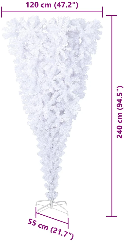 Dirbtinė Kalėdų eglutė su 300 LED Balta 240 cm PVC ir plienas