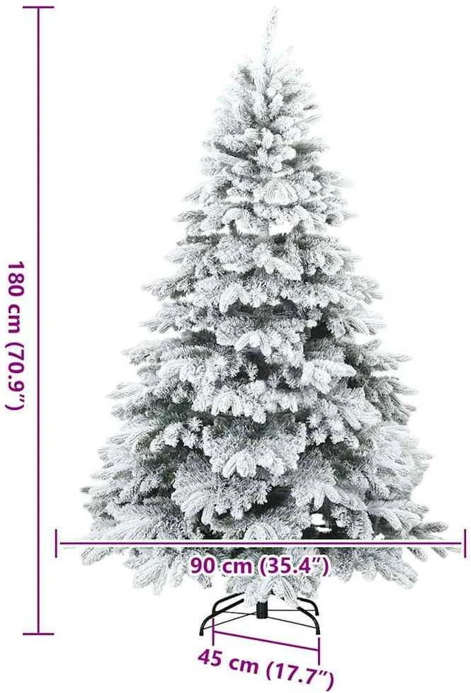 Dirbtinė Kalėdų eglutė su 300 LED Balta 180 cm PE ir PVC