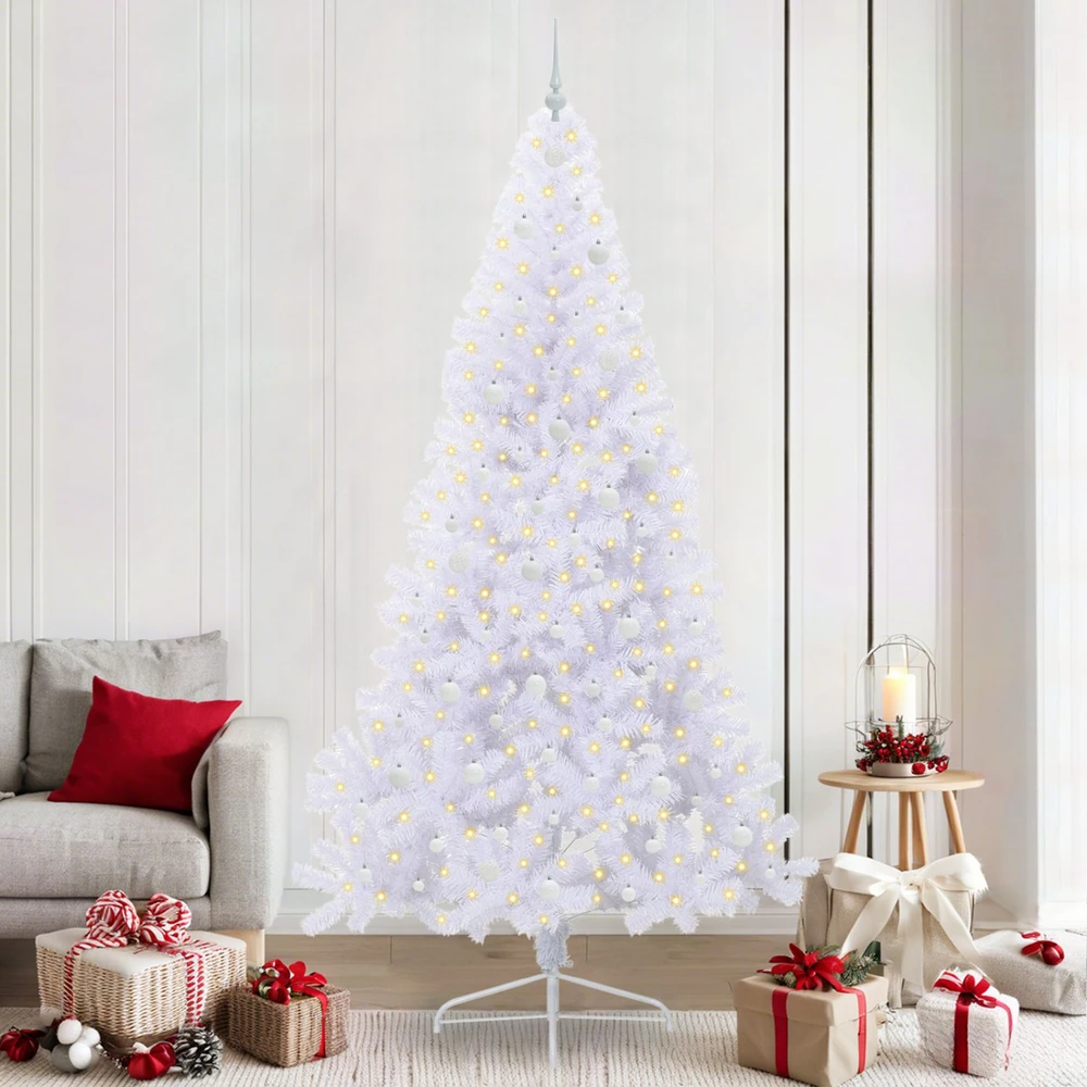 Dirbtinė Kalėdų eglutė Balta 240 cm PVC ir Plienas