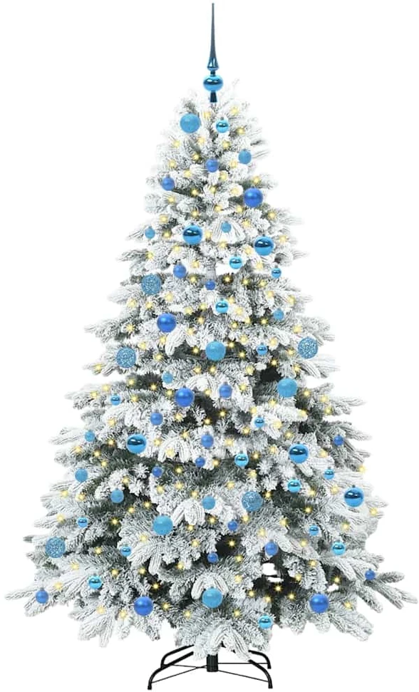 Dirbtinė Kalėdų eglutė su 300 LED Balta 180 cm PE ir PVC