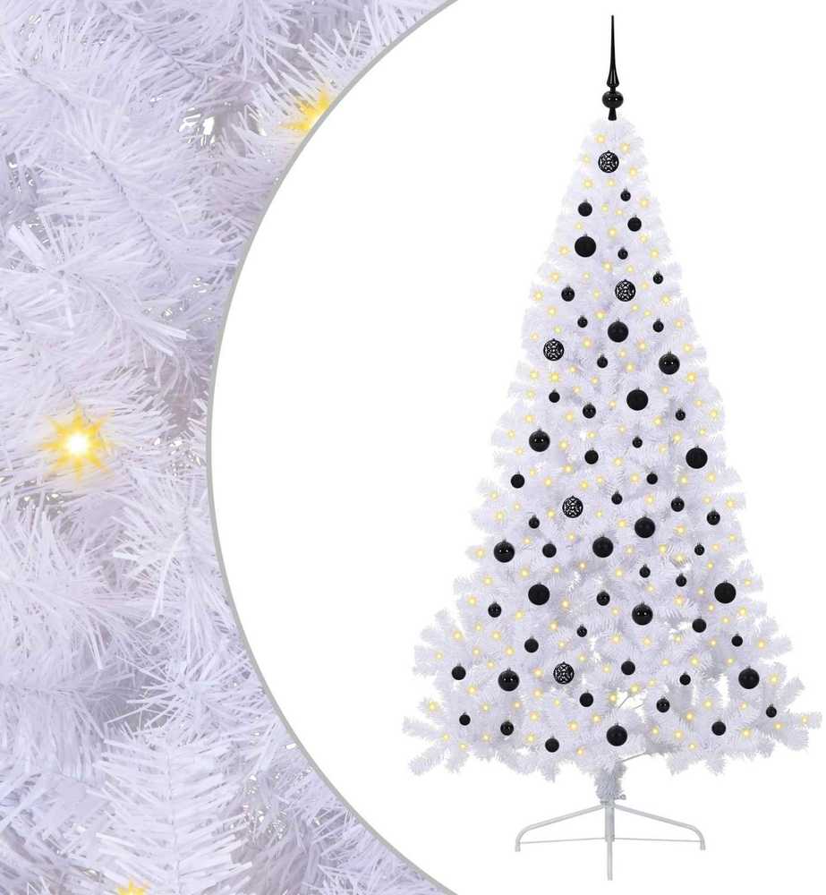 Dirbtinė Kalėdų eglutė su 300 LED Balta 210 cm PVC ir Plienas