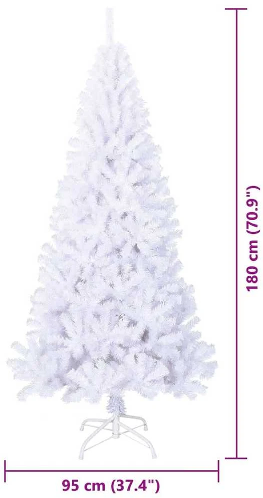 Dirbtinė Kalėdų eglutė su 300 LED Balta 180 cm PVC ir Plienas