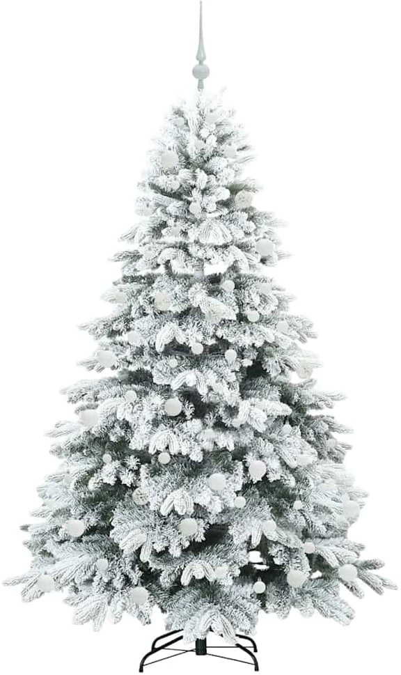 Dirbtinė Kalėdų eglutė su 300 LED Balta 180 cm PE ir PVC