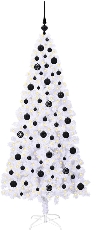 Dirbtinė Kalėdų eglutė su 300 LED Balta 180 cm PVC ir Plienas