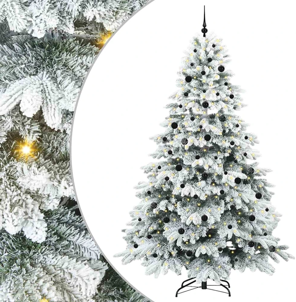 Dirbtinė Kalėdų eglutė su 300 LED Balta 240 cm PE ir PVC