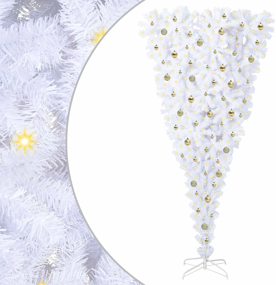 Dirbtinė Kalėdų eglutė su 300 LED Balta 240 cm PVC ir plienas