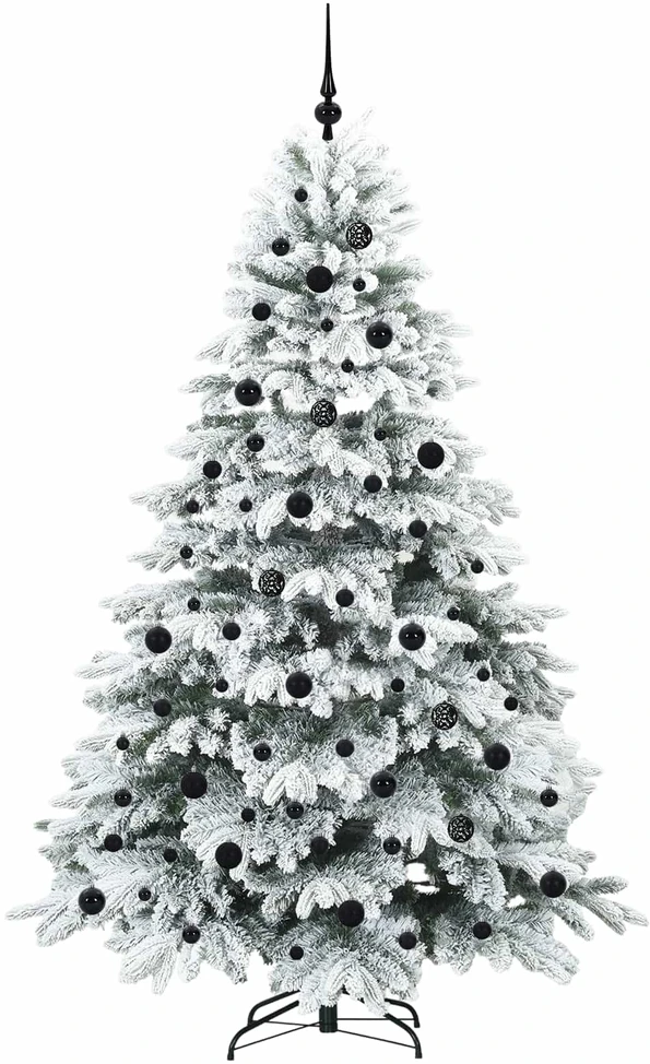 Dirbtinė Kalėdų eglutė su 300 LED Balta 210 cm PE ir PVC