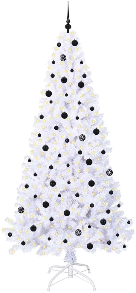 Dirbtinė Kalėdų eglutė su 300 LED Balta 240 cm PVC ir Plienas