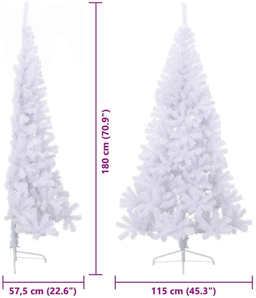 Dirbtinė Kalėdų eglutė su 300 LED Balta 180 cm PVC ir Plienas