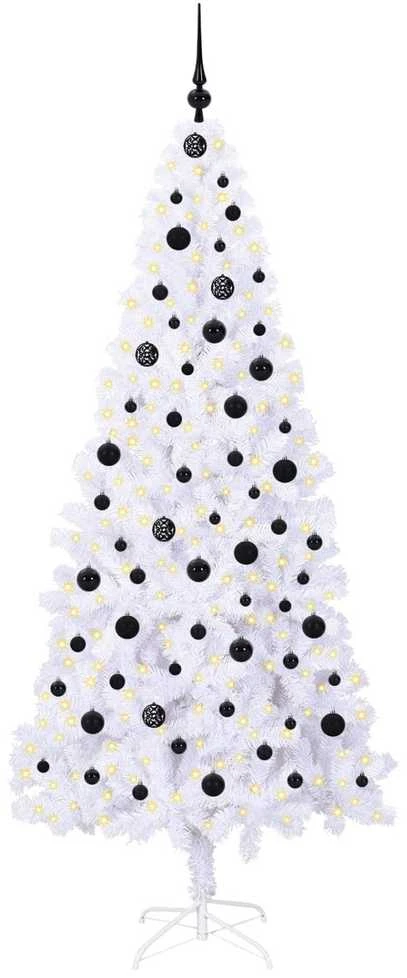 Dirbtinė Kalėdų eglutė su 300 LED Balta 210 cm PVC ir Plienas