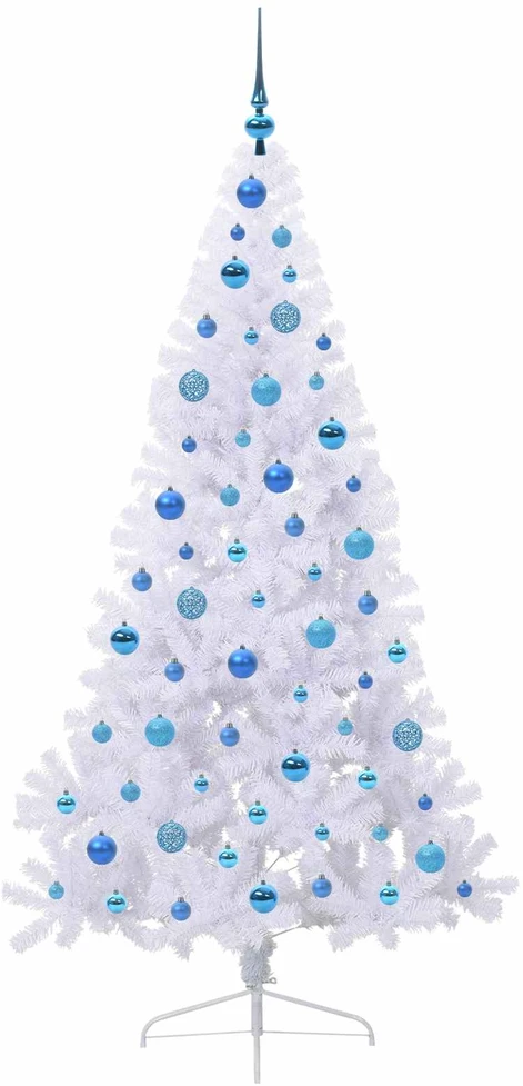 Dirbtinė Kalėdų eglutė su 300 LED Balta 180 cm PVC ir Plienas
