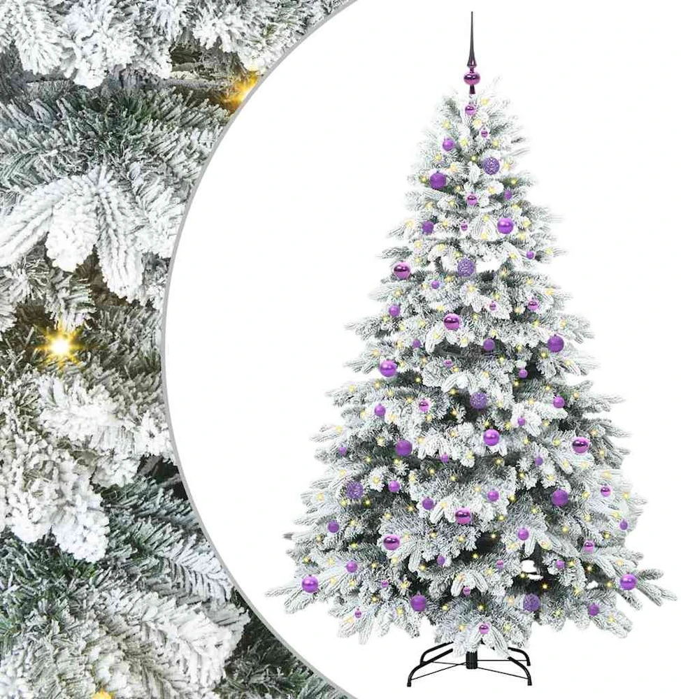 Dirbtinė Sulankstoma Kalėdų Eglutė 210 cm 300 LED Šilta balta