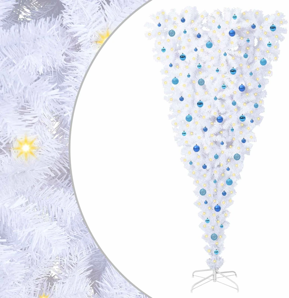 Dirbtinė Kalėdų eglutė su 300 LED Balta 240 cm PVC ir plienas