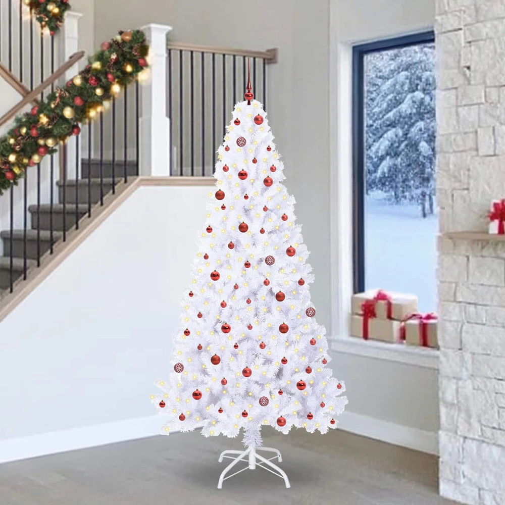 Dirbtinė Kalėdų eglutė su 300 LED Balta 240 cm PVC ir Plienas