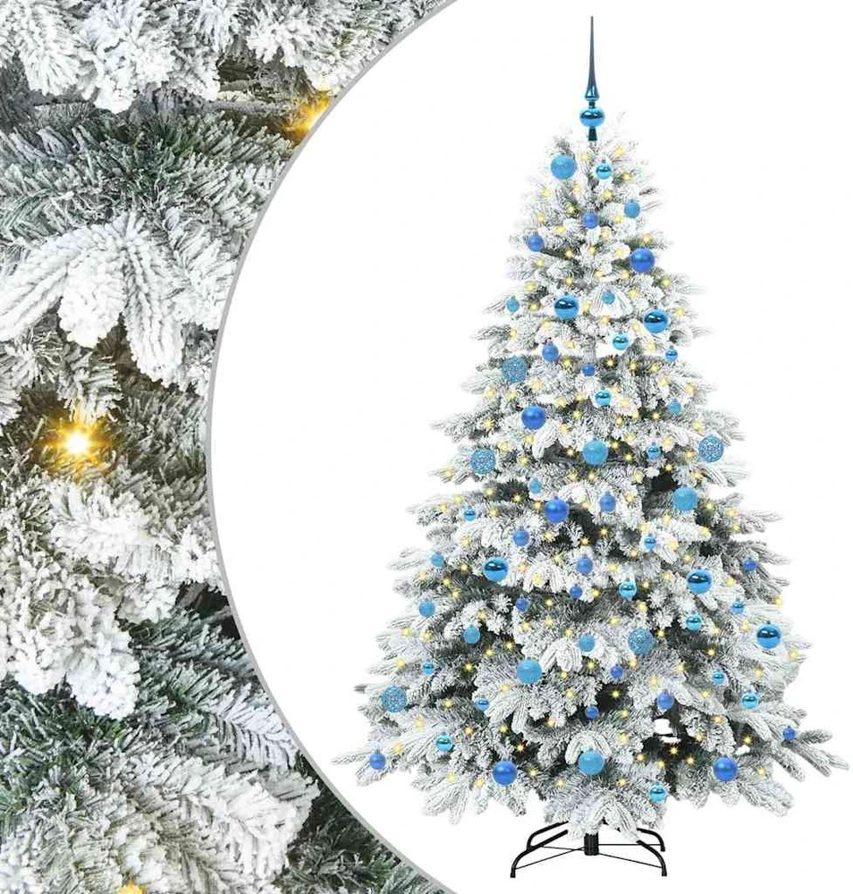 Dirbtinė Kalėdų eglutė su 300 LED Balta 180 cm PE ir PVC