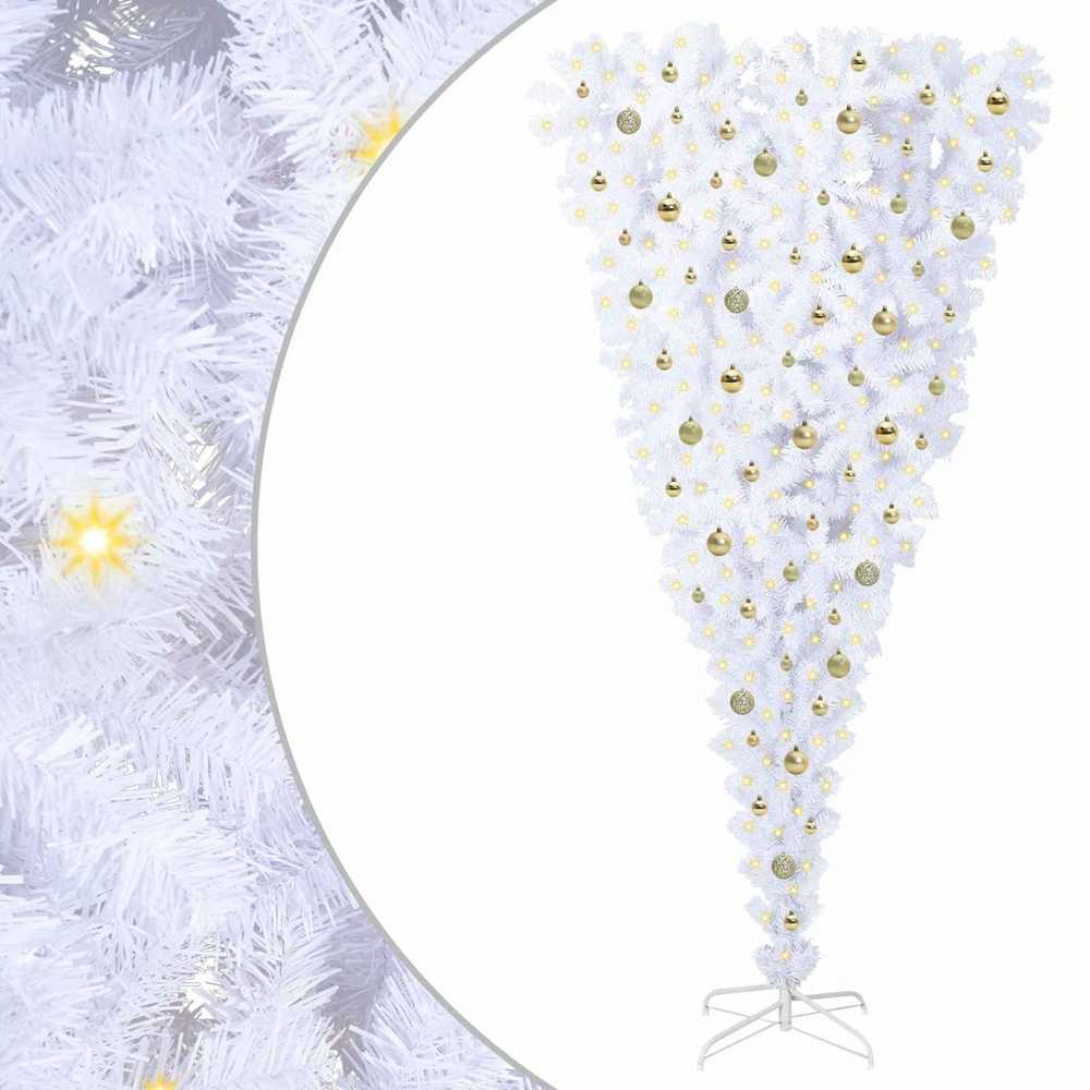 Dirbtinė Kalėdų eglutė su 300 LED Balta 240 cm PVC ir plienas