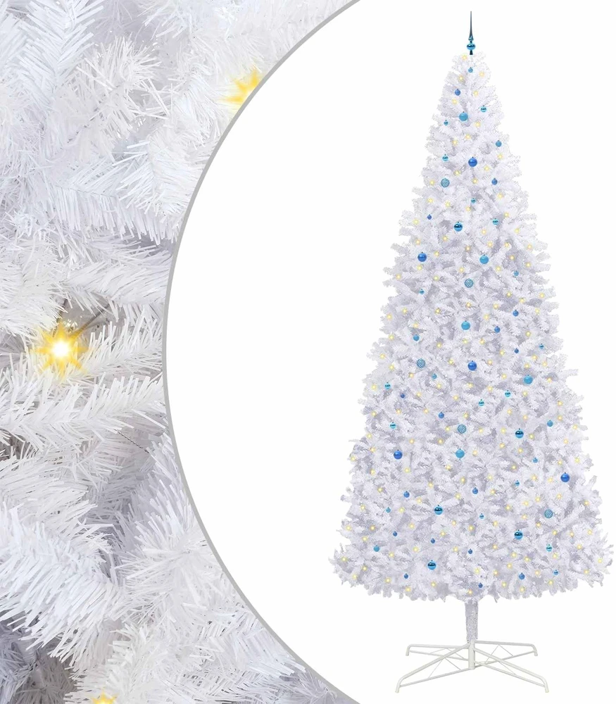 Dirbtinė Kalėdų eglutė su 300 LED Balta 400 cm PVC ir Plienas