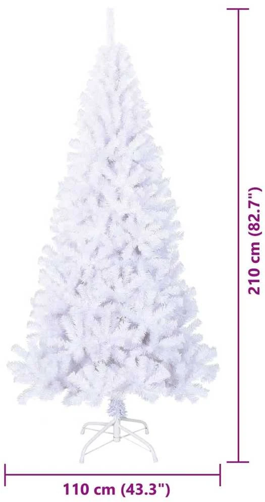 Dirbtinė Kalėdų eglutė su 300 LED Balta 210 cm PVC ir Plienas